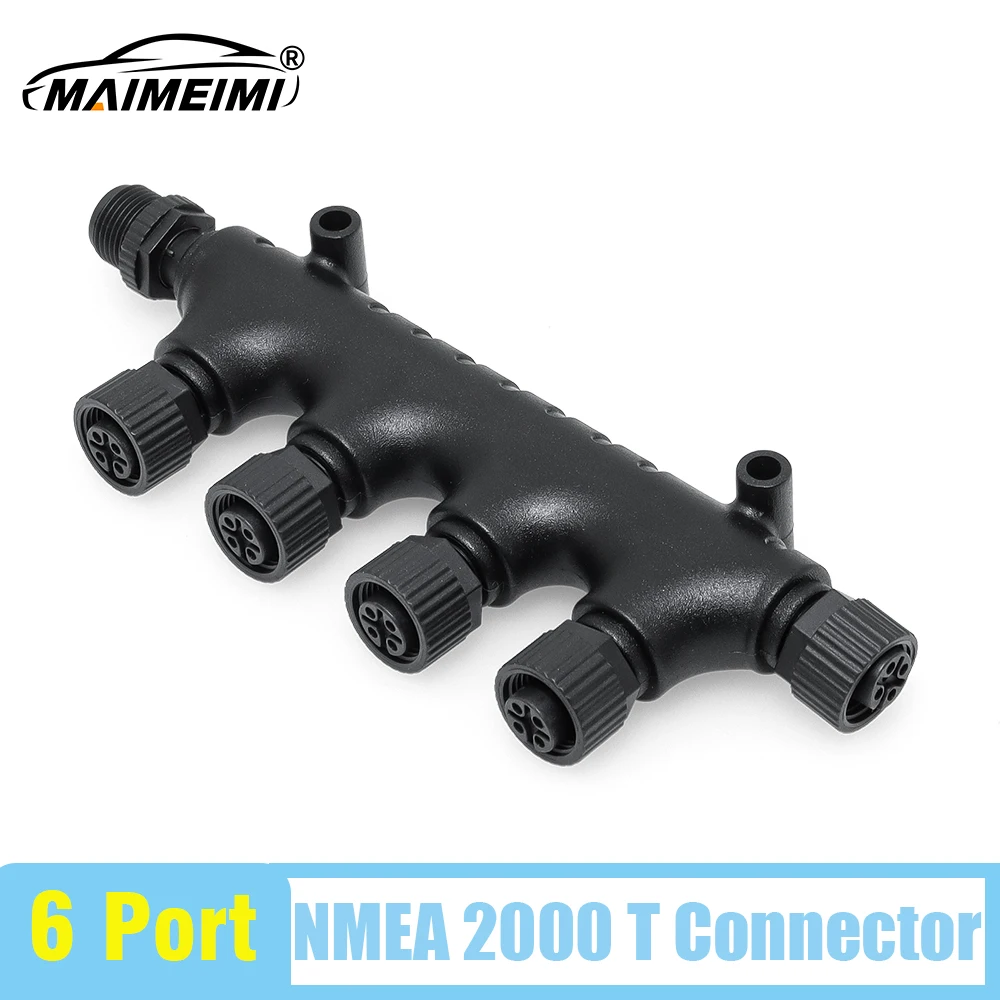 NMEA2000 ขั้วต่อเรือ 6 พอร์ต แบบตัวที สำหรับใช้งานทางทะเล ยอร์ช ขั้วต่อกันน้ำสำหรับใช้งานกลางแจ้ง