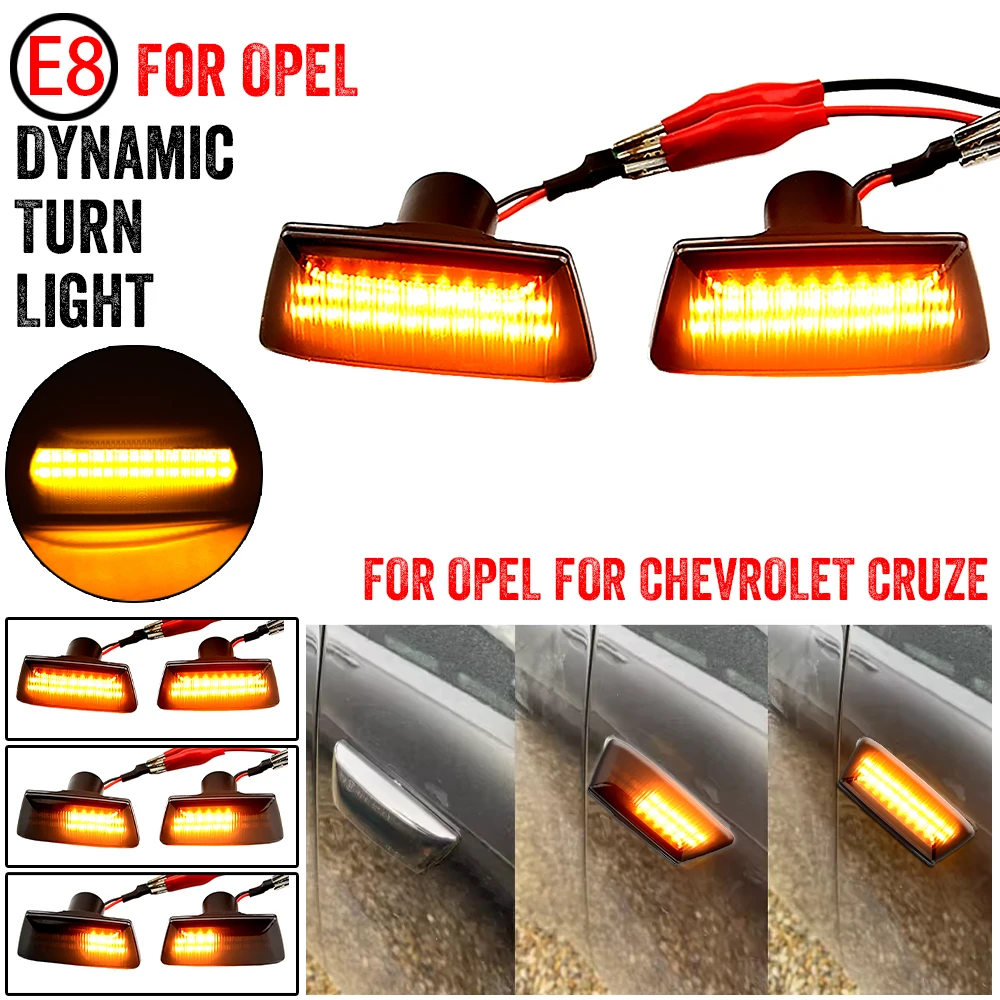 2pcs Dynamic LED Turn Signal Light Sequential Blinker for Chevrolet Cruze For OPEL Astra H Zafira B Corsa D Insignia A Meriva B
