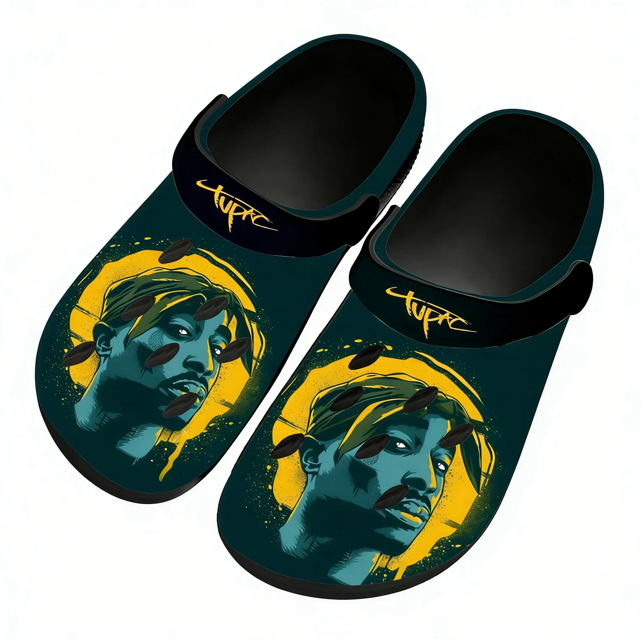 2Pac Tupac All Eyez on Me Water Shoes Home Garden Clogs Mens Women Youth Boy Girl Sandals Custom Breathable Hole Slippers Black