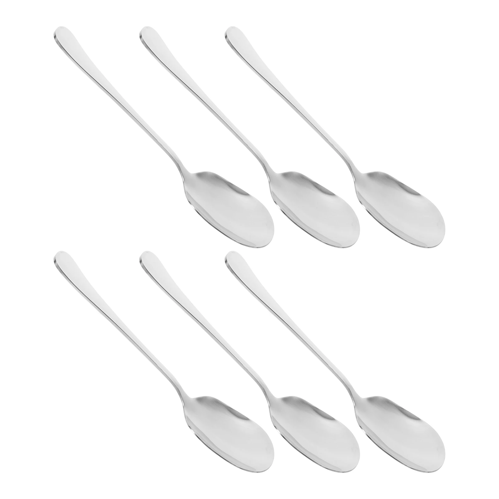 

6 Pcs Stainless Steel Serving Spoon 8.3 Inch Large Silver Metal Cutlery Dishwasher Safe Handle Soup Spoon for Kitchen