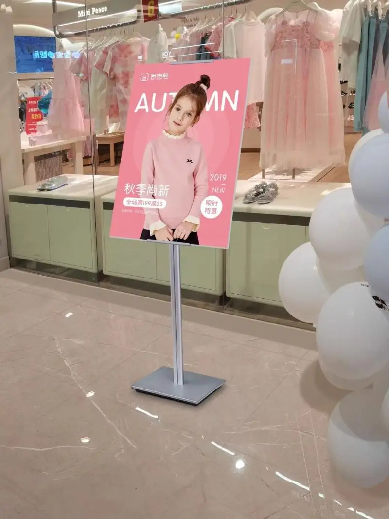 Ins Style Kt Board Bracket Advertising Billboard Vertical Type Stand Market Floor Type Telescopic Poster Display Rack