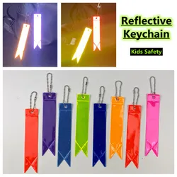 Reflective Keychain for Kids Bags Backpack Safety Pendant Strip Ornaments Reflectors for Things Night Security Accessories 2Pcs