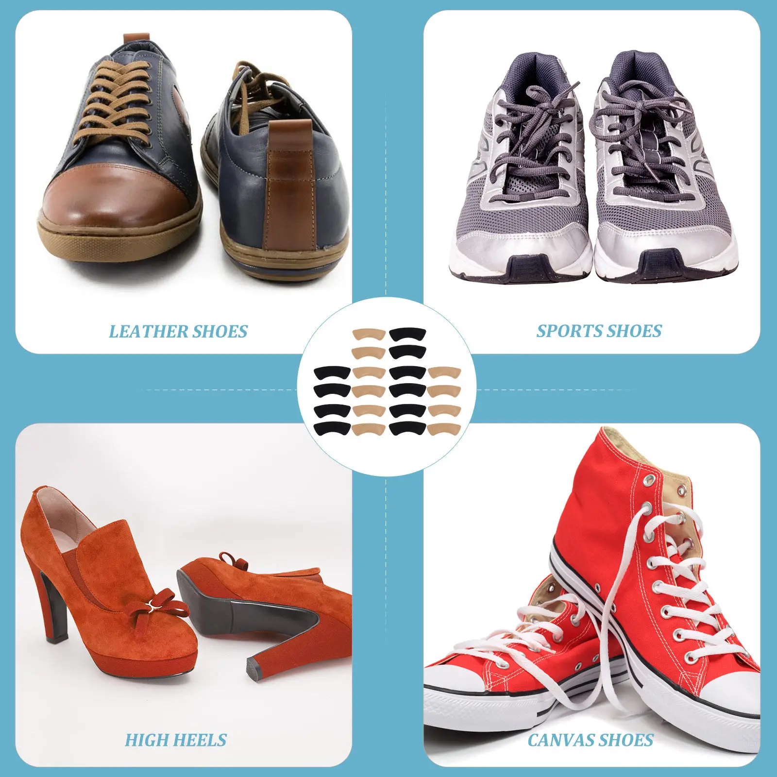 10Pairs Rear Heel Stickers Women Anti-Wear Heel Protector Cushion for High Heels Boots Sports Shoes Blister Prevention Foot