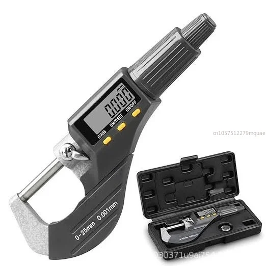 Electronic Micrometer Micrometer, Wall Thickness Micrometer, Digital Display Micrometer, 0-25mm, 0.001MM