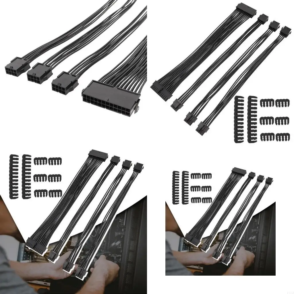 

F42D Комплект удлинительных кабелей для питания материнской платы 24-контактный графический процессор 8-контактный PCIE 6 + ЦП