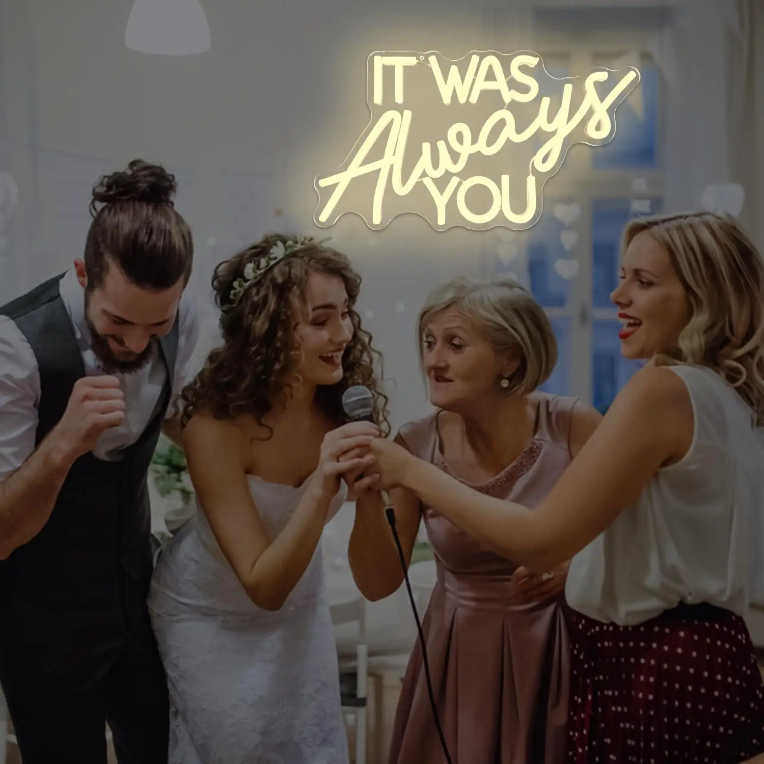 It Was Always You Neon Sign USB Dimmable LED Lights For Romantic Wedding Engagement Anniversary Bedroom Wall Art Decor Gift