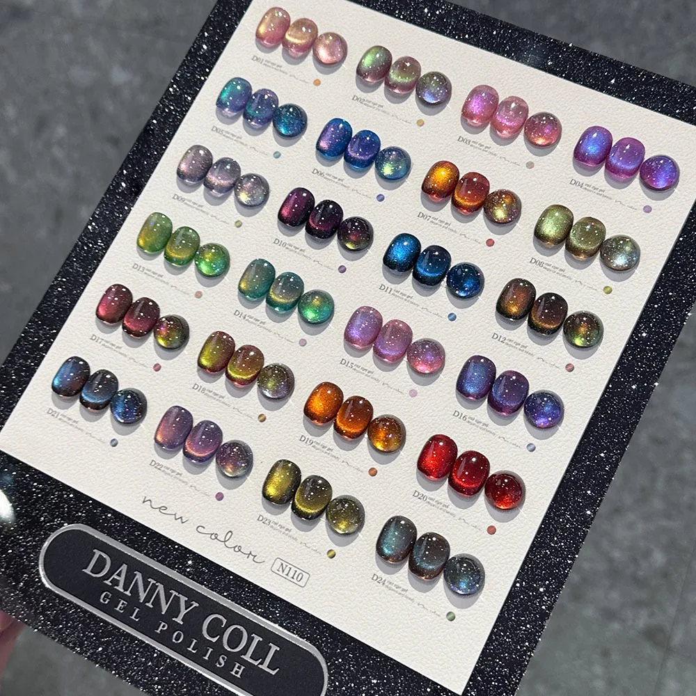 Luxury Glitter Effect Cat's Eye Nail Gel Polish Set With Card Soak Off UVLED Cat Eye Gel Polish Manicure Nail Art Kit Wholesale