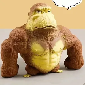 Orangutango Anti-Stress-Zappelspielzeug für Kinder und Erwachsene, matschig, elastisch, lustige Dekompression, Gorilla, Affe, Stress Relief Games, Neu 8 Hauptverkaufsgummi -Affe - №1