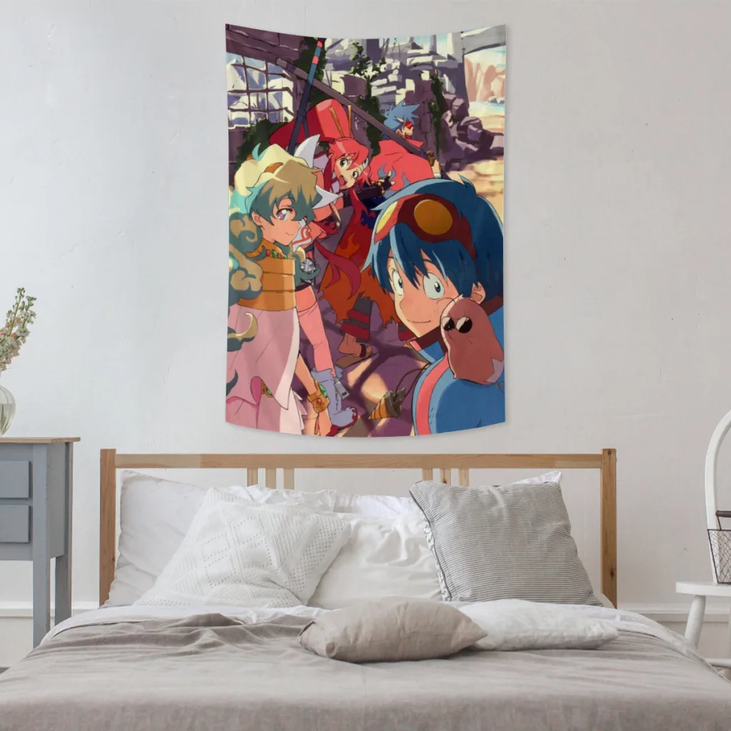 Tengen Toppa Gurren-Lagann Tapestries   Room Decoration Items Home Décor Bedroom Wall Decorating Cloth