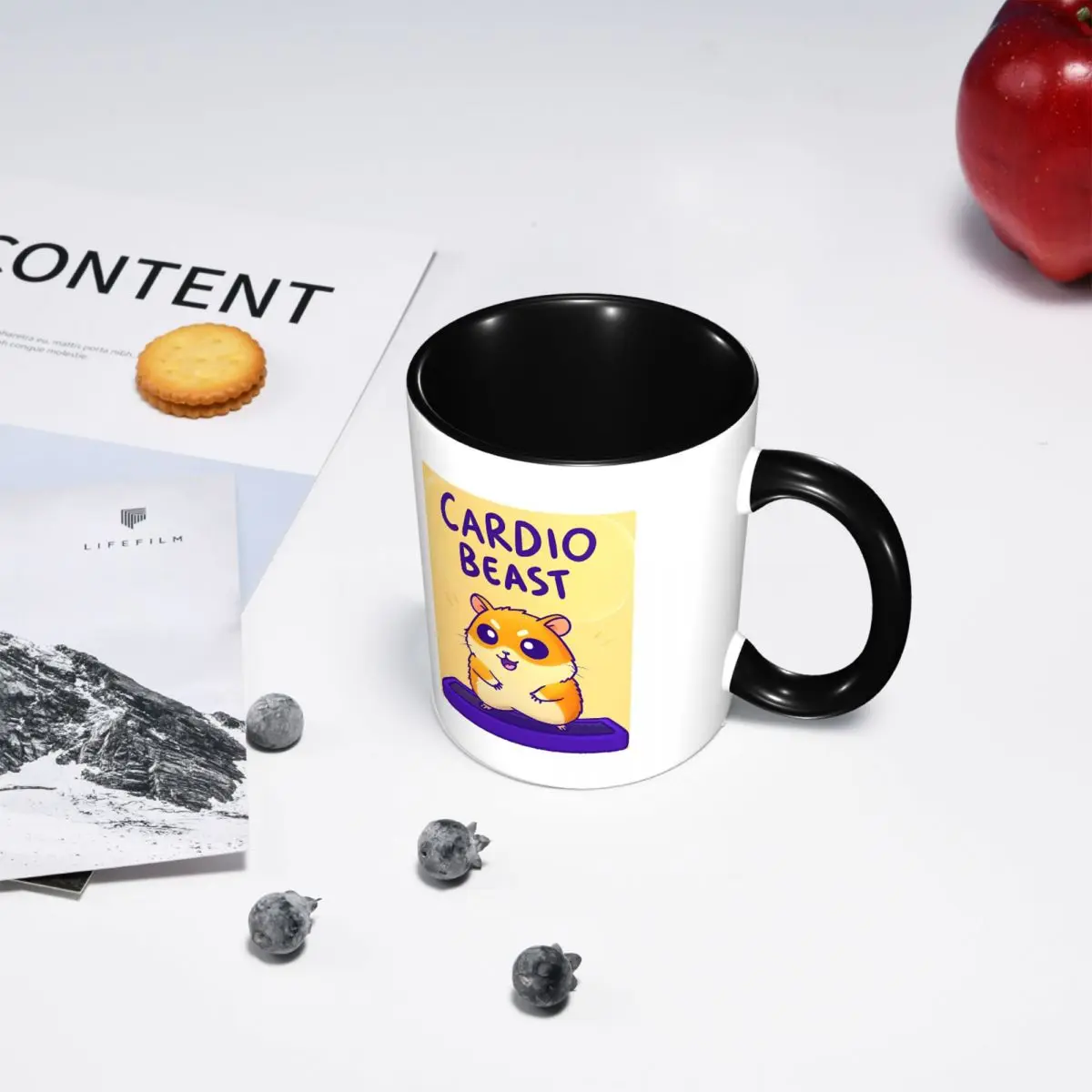 Cardio Beast Hamster Workout Sticker Mug Funny Ceramic Coffee Cups Tea Mugs Milk Cup Drinkware Gifts for Woman Man