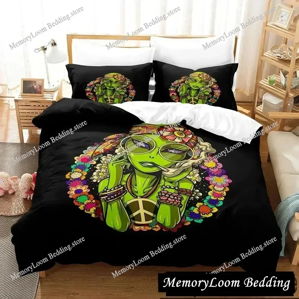 3D Print Alien Gangster Bedding Set Duvet Cover Bed Set Quilt Cover Pillowcase Comforter king Queen Size Boys Adult Bedding Set