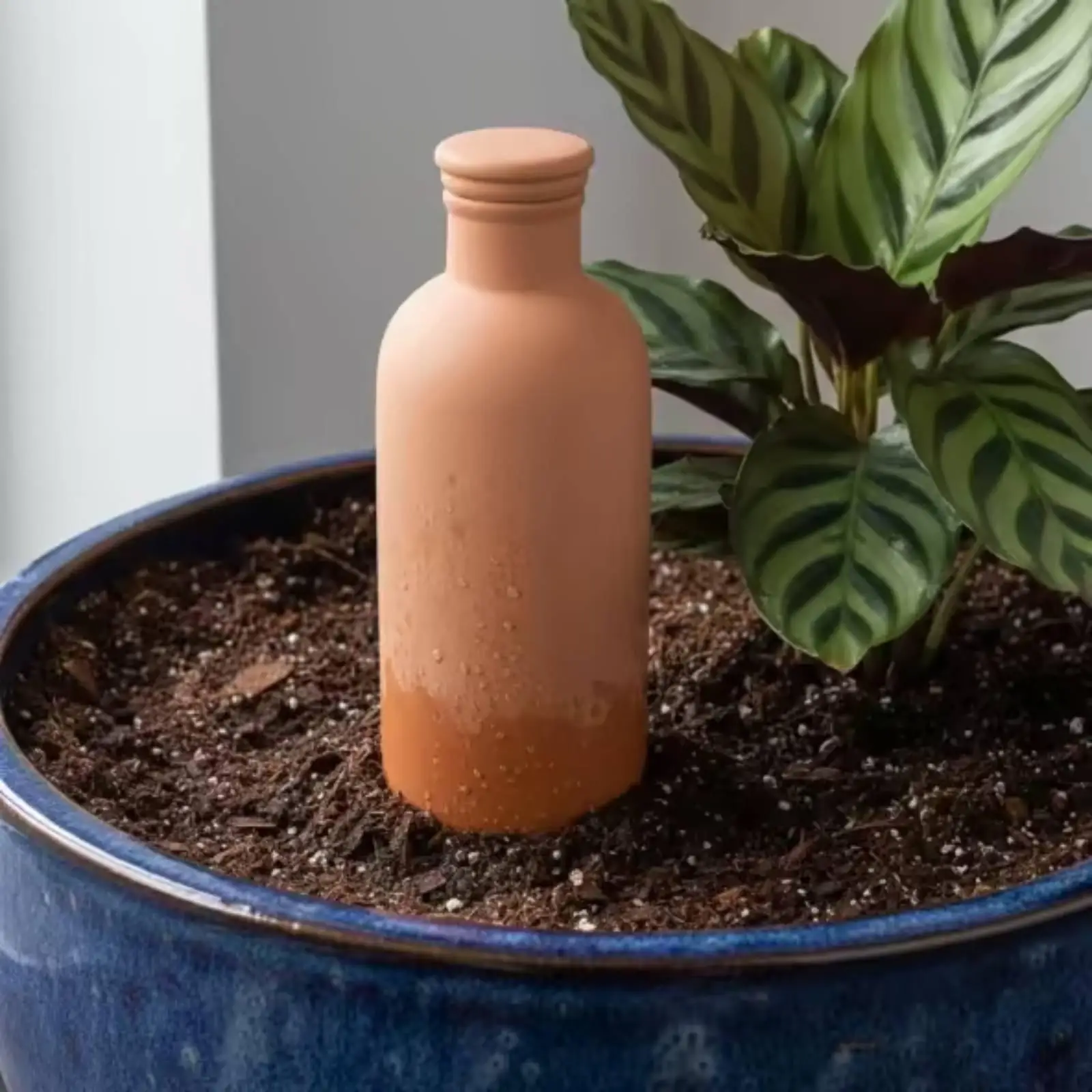 4 Pieces Terracotta Olla Slow-Release Irrigation Bottle Porous Self-Watering Bottle for Gardeners, Vacationers, Garden Beds,