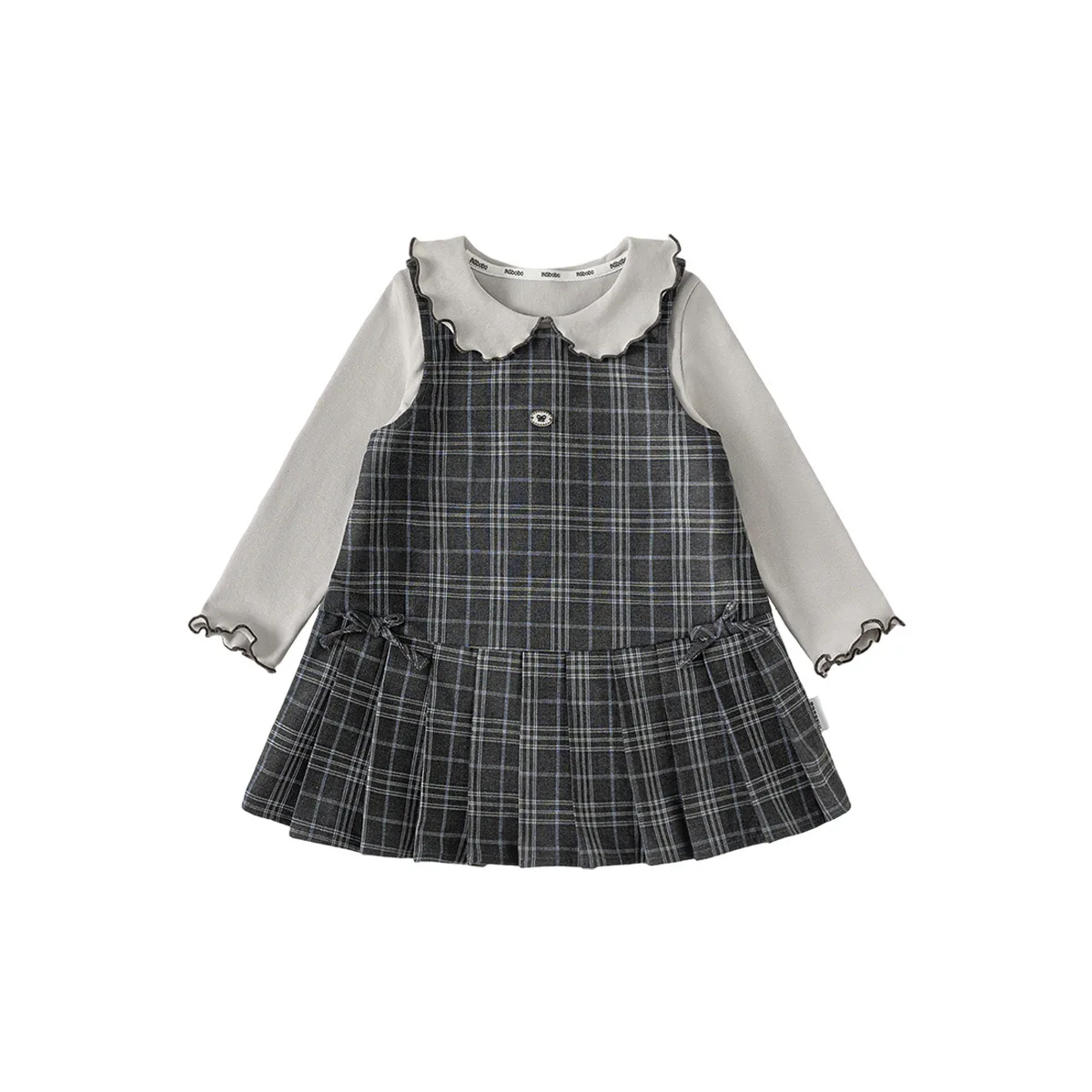 Suit Childrens Sweet Beauty Childrens Set Checkered Tank Top Skirt Lace Collar Bottom Shirt Childrens Two Piece Set