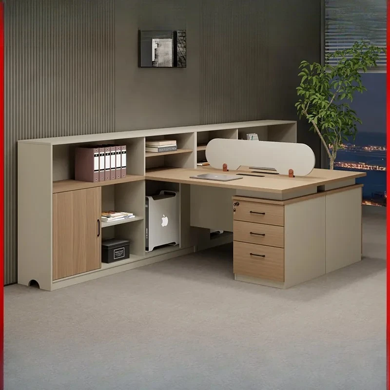 for Staff Office Desk and Chair Combination Screen Workstation 1 Person Double Finance Desk Office Furniture