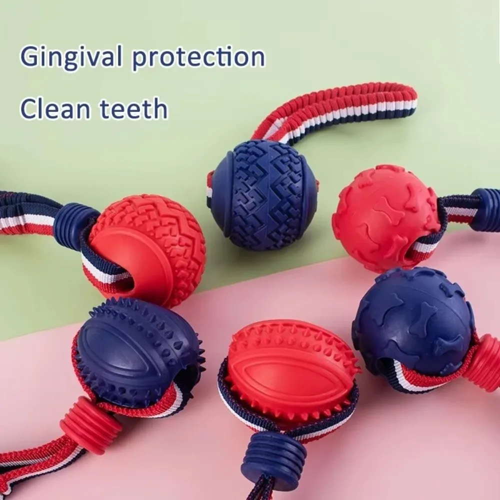 Creative TPR Dog Chew Teeth Cleaning Elastic Dog Training Ball Interactive Pet Bungee Rope Ball for Small Medium Large Dog