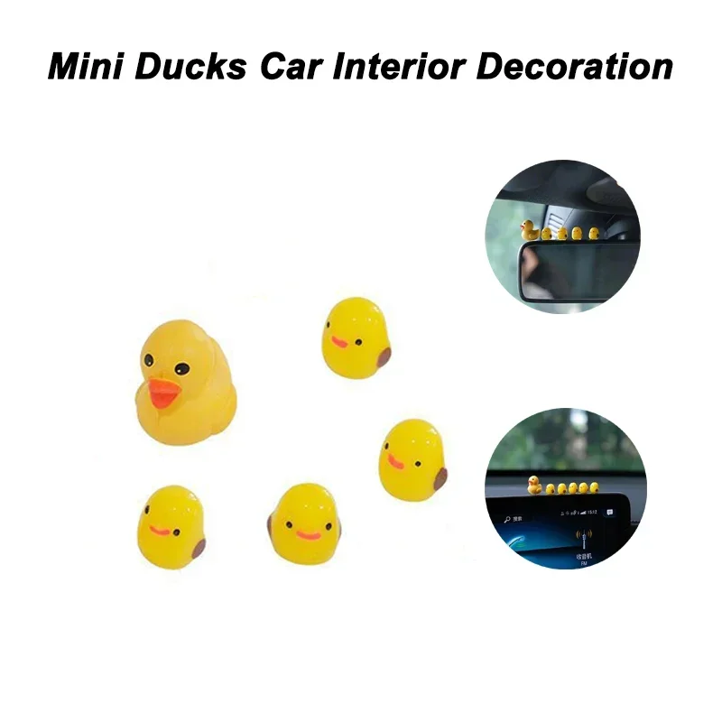 5Pcs Cute Mini Chicken Car Interior Decoration Auto Rearview Mirror Dashboard Ornaments Gift Car Accessories