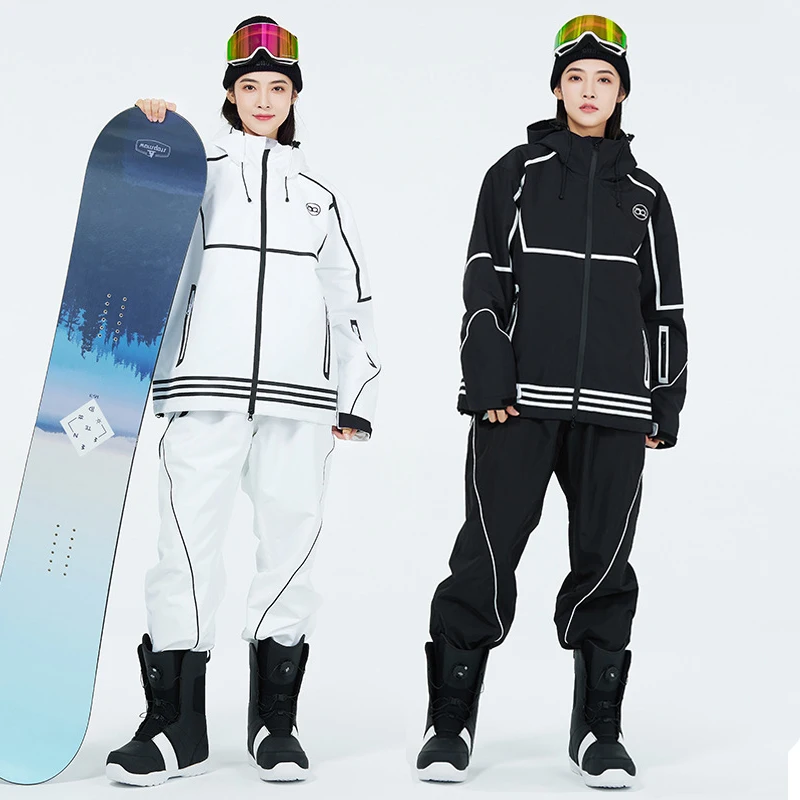 

New Men's Women's Alpine Ski Suit Breathable Sportswear Warm Windproof Waterproof Winter Outdoor Snowboard Pants Colored Snow