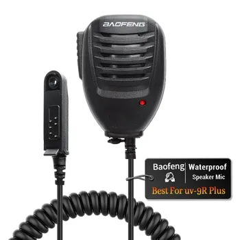 Baofeng Walkie Talkie UV 9R artı hoparlör mikrofon 2 yönlü radyo su geçirmez PTT hoparlör Mic için UV9R artı Pro BF uvbf 9700