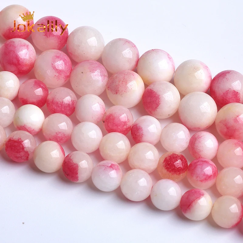 Natural Cherry Blossoms Pink Jades Stone Beads For Jewelry Making Loose Spacer Beads DIY Bracelets Handmade 6 8 10mm 15'' Strand