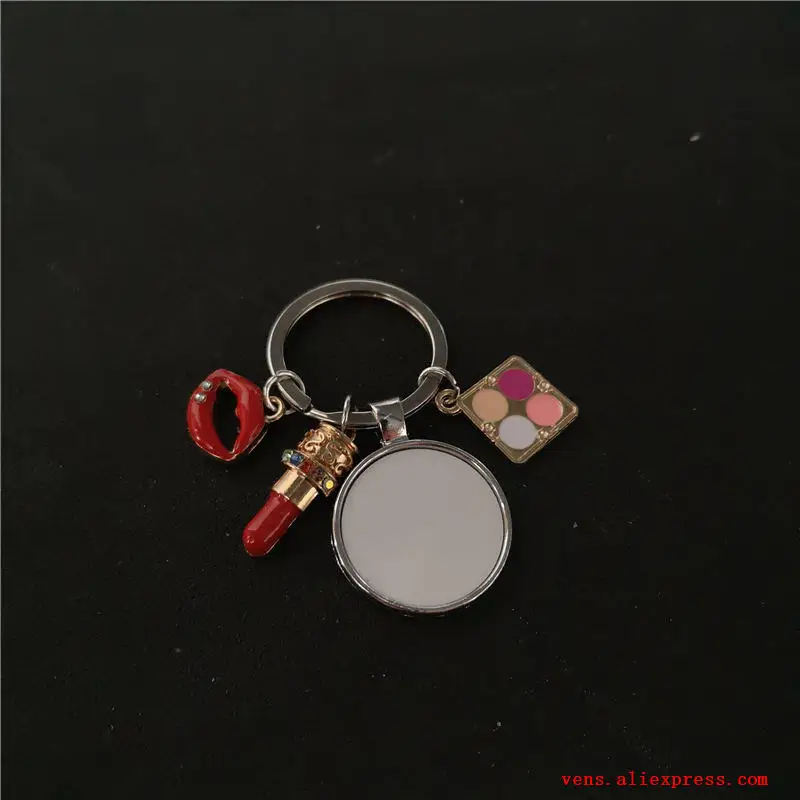 sublimation blank Lipstick mom  keychains key ring heat transfer printing  blank diy materials 20pcs/lot