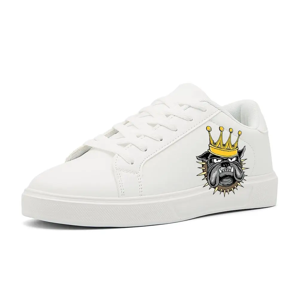 

Men's White Leather Casual Sneakers: Stylish – Versatile, Wear-Resistant for Work & Play Spray paint graffiti white shoes