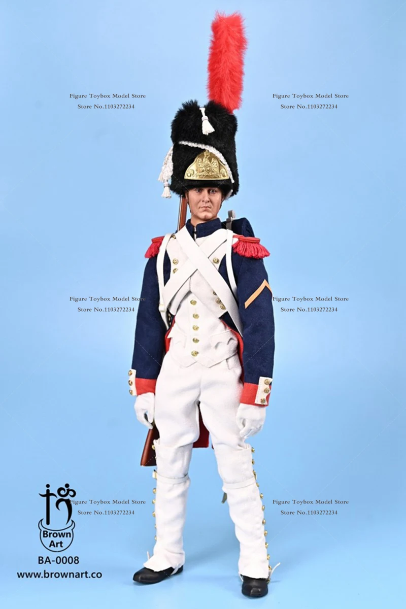BROWN ART BA-0008 1/6 Skala Napolenioc Foot Soldier of the Imperial Guard Model Toys 12" Pełny zestaw figurek akcji Kolekcja dla fanów