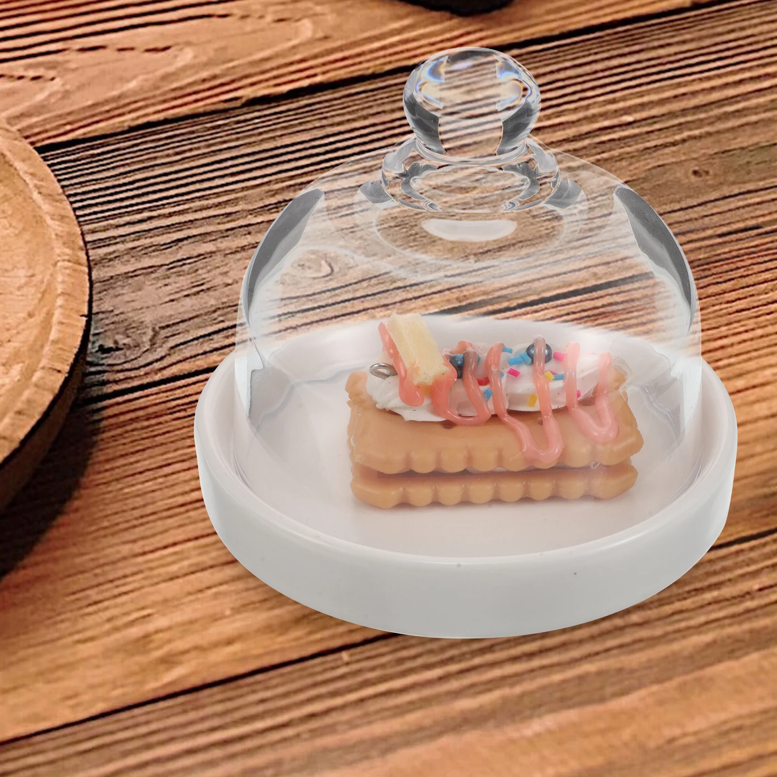 

Elegant Dessert Platter Mini Cake Plate Cover Display Tray Home Party Treats Cake Holder with Cover Dessert Table Tray with Lid