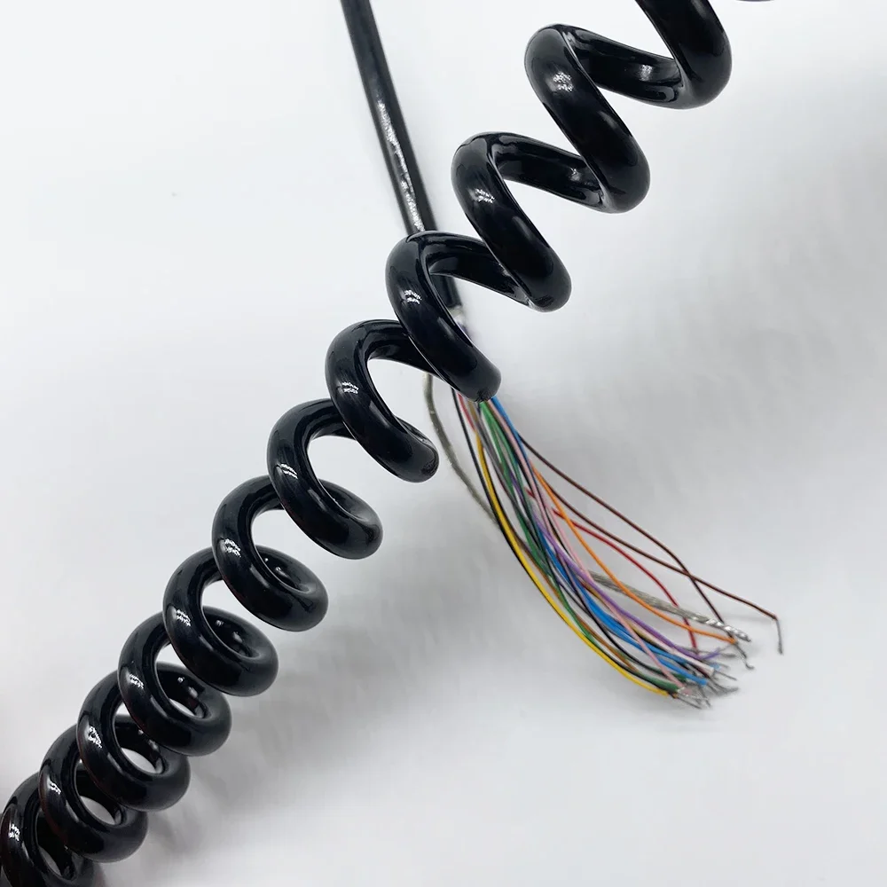 

21core 25core TPU Electronic Handwheel Wire Spiral Spring Handle Control Cable Oil-resistant Wear-resistant Signal Wire