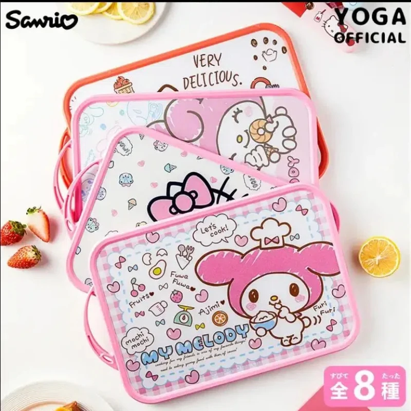 Sanrios Cartoon PP Fruit Cutting Board Anime Kawaii Double sided Usable My Melody Cinnamoroll Kuromi Picnic Outdoor Kitchenware