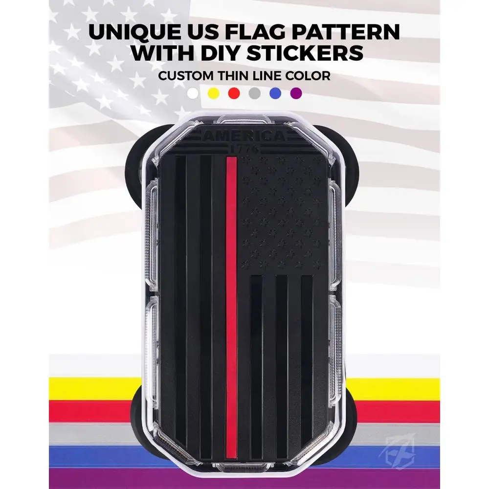 شريط إضاءة ستروب منارة LED على السطح باللون الكهرماني/الأبيض مع وحدة تحكم لمركبات الطوارئ والبناء والشاحنات والسحب والسيارات البريدية