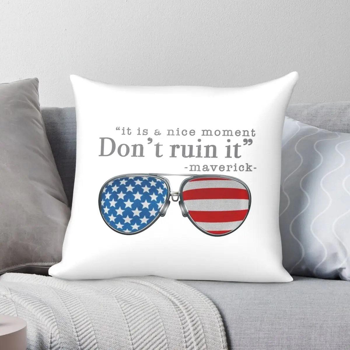 Top Gun Maverick Iceman Square Pillowcase Polyester Linen Velvet Printed Zip Decorative Pillow Case Bed Cushion Cover