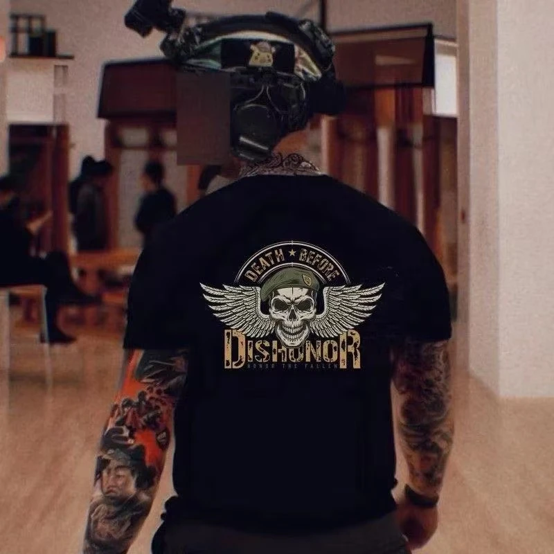 

Свободные и повседневные мужские и женские спортивные топы с короткими рукавами и принтом черепа на лето и осень 2025 г.