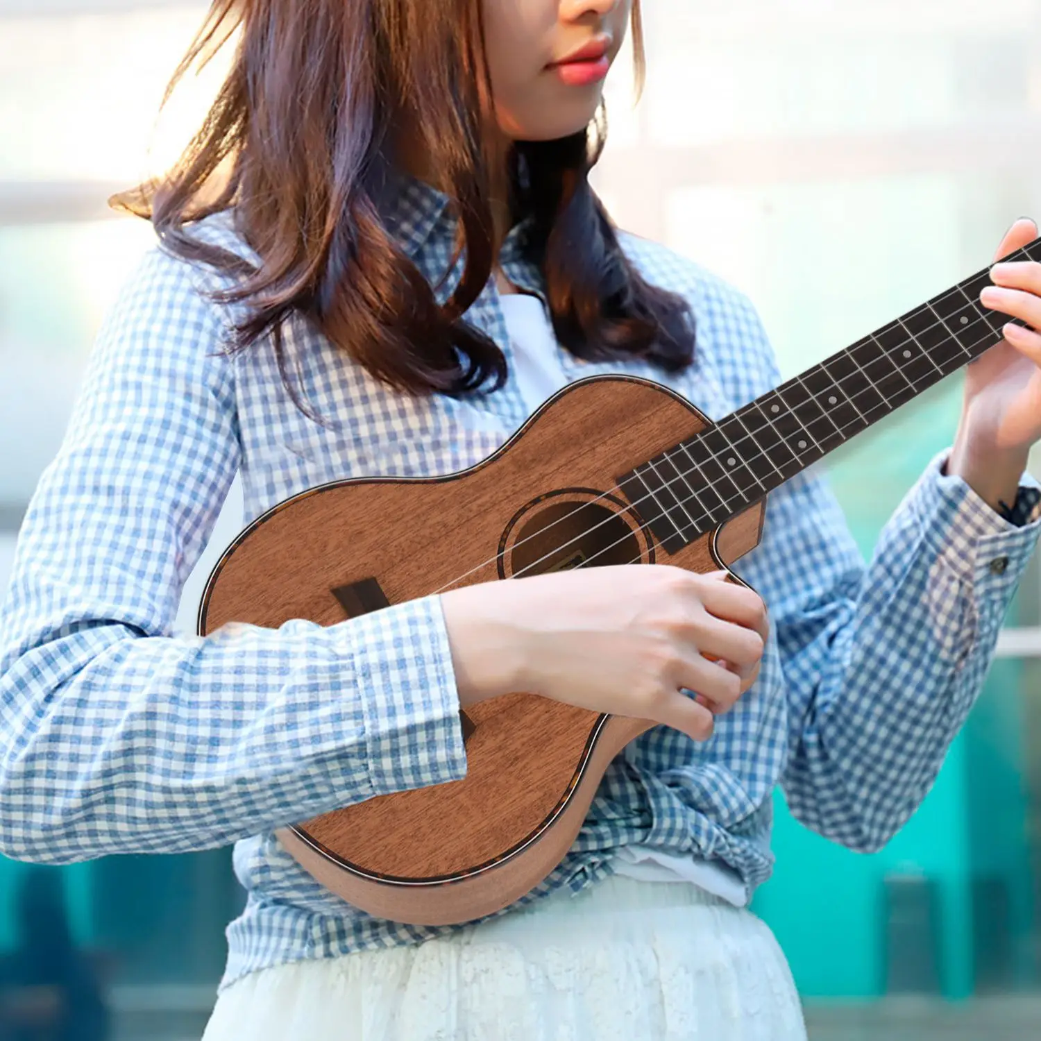 

Тенор-акустическая 26-дюймовая гавайская гитара, 4-струнная гитара, дорожный деревянный музыкальный инструмент из красного дерева