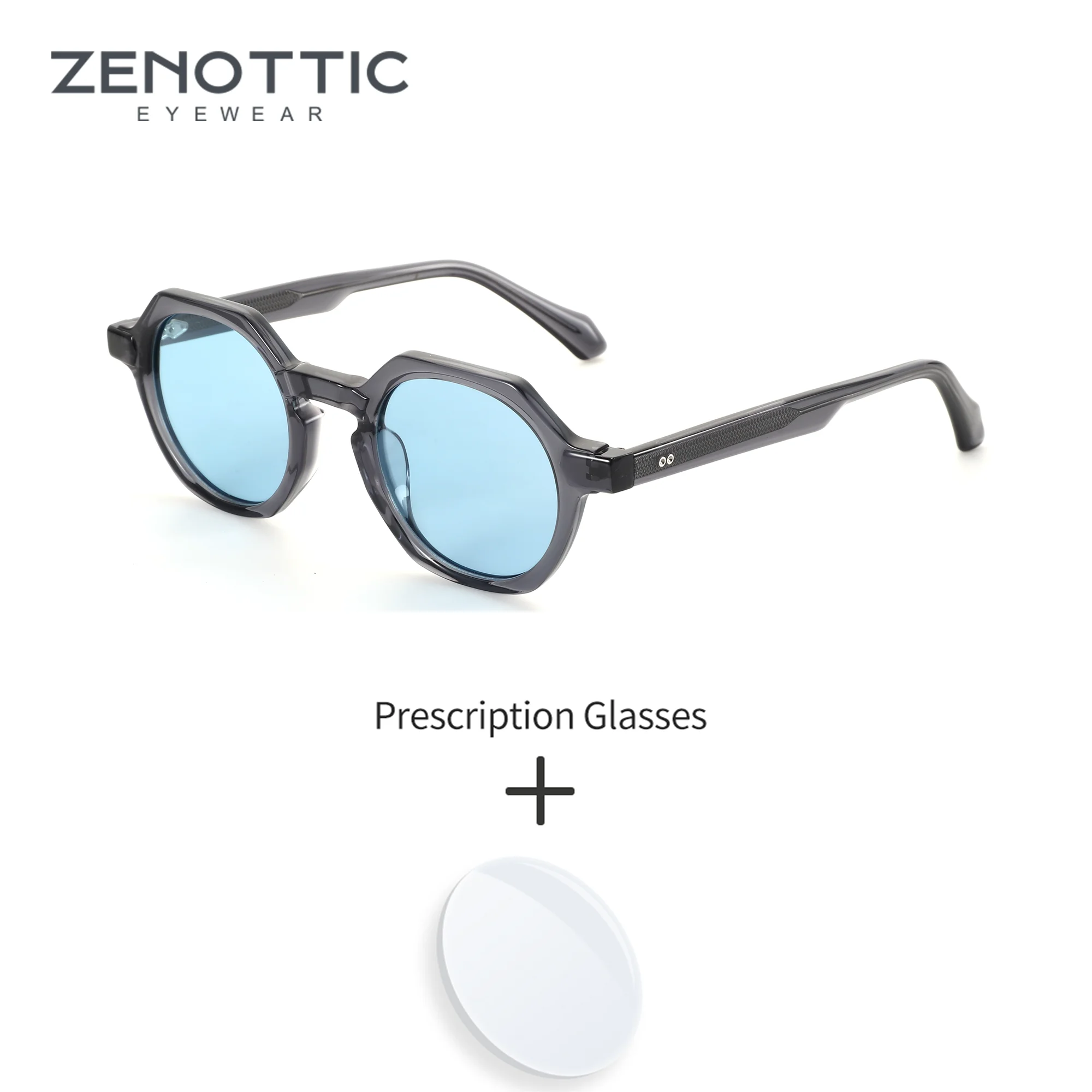 

ZENOTTIC S размер многоугольные поляризационные солнцезащитные очки по рецепту для унисекс UV400 модные ацетатные оптические солнцезащитные очки для близорукости
