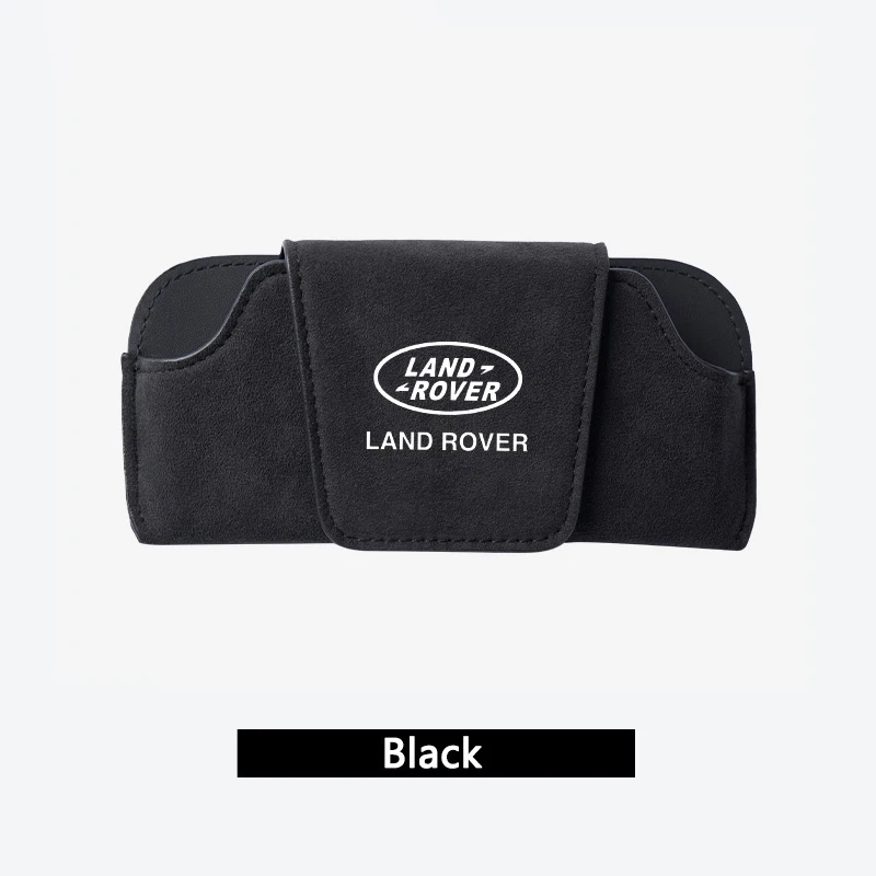 Car Suede Glasses Box Sun Visor Glasses Case Storage For Land Rover Sport Range Rover 2 3 Freelander Defender Evoque 3 Emblem