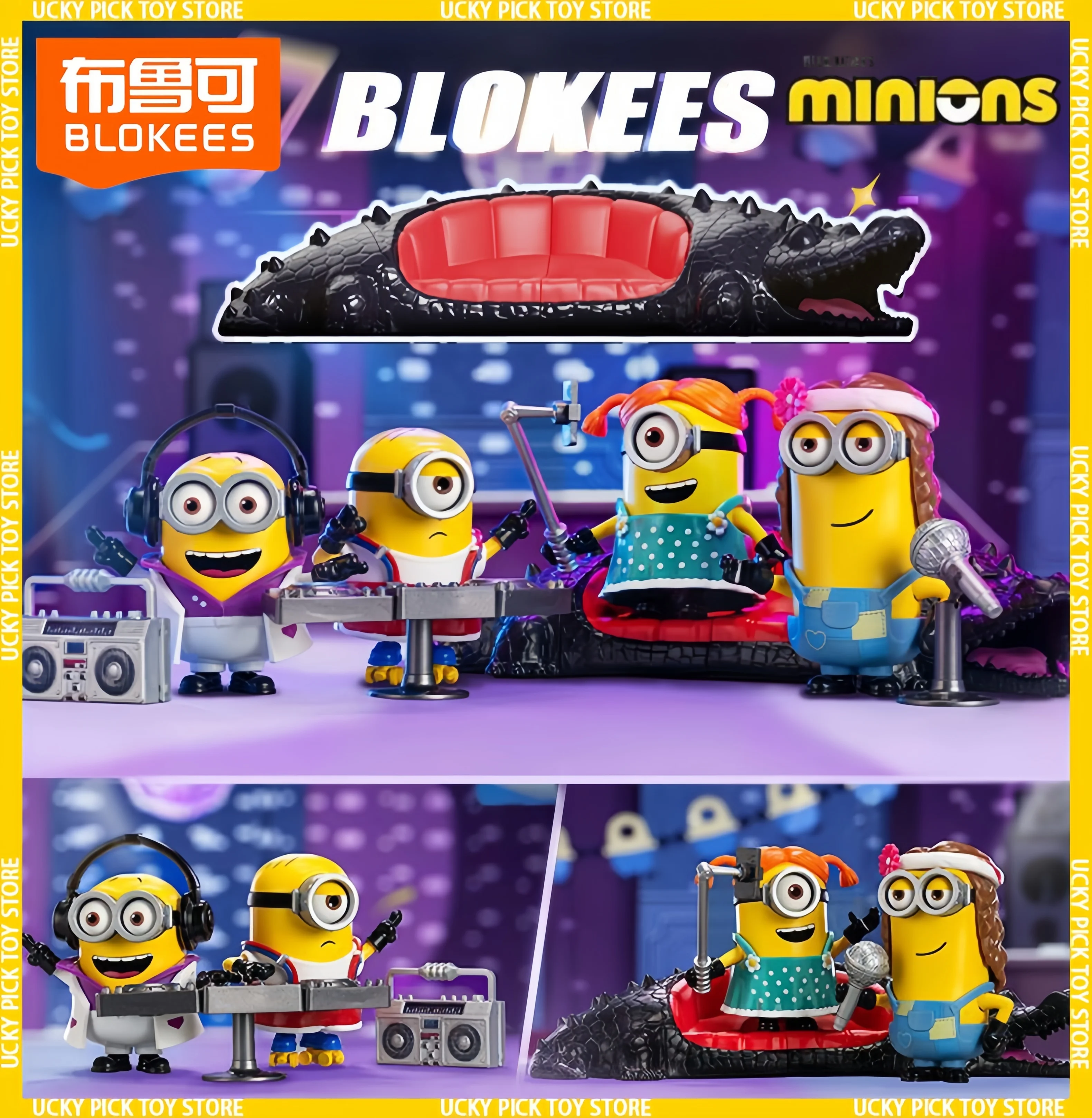 Blokees Despicable Me Minion dibujos animados versión mágica 2 celebración fiesta serie Kevin Carl Phil Stuart figura ensamblada juguete para niños