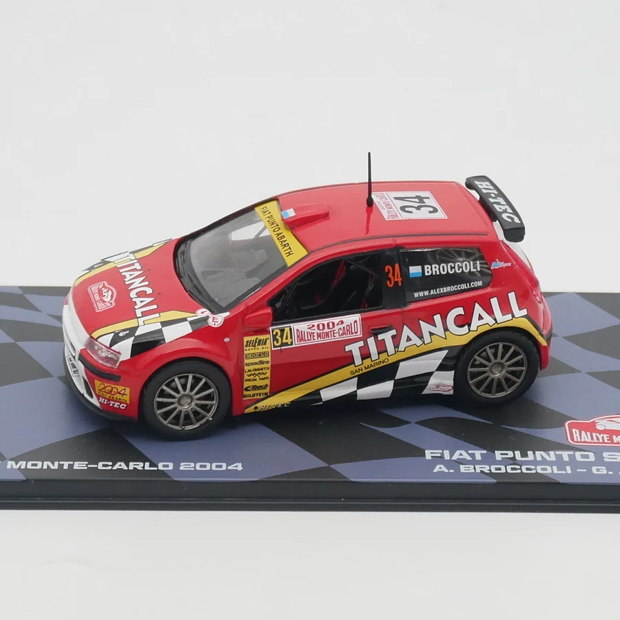 Ixo 1:43 Scale Diecast Alloy Fiat Punto S1600 WRC 2004 Racing Toys Cars Model Classics Adult Collection Souvenir Gifts Display