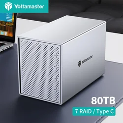 Корпус для жесткого диска Yottamaster 5 Bay, 2,5 дюйма/3,5 дюйма, 6 Гбит/с, USB C, корпус для жесткого диска/SSD до 16 Тб * 5 RAID