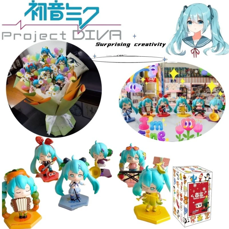 

New Hatsune Miku cartoon character figurine set creative anime merchandise cute desktop decoration ornament girl birthday gift