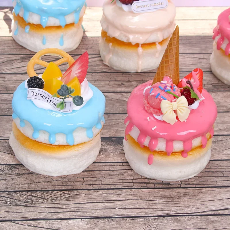 1PC Artificial Cake Dessert Fake Food Decoration Photography Pro Food Simulation Cake Model Tea Table Decoration