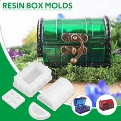 DIY  Treasure Storage Box Resin Crystal Silicone Mold  Mold Jewelry Box Dice Pendant Mirror Epoxy Mold Home Decoration Storage