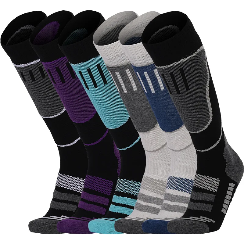 1 pair of winter men's and women's outdoor mountaineering socks, sweat-absorbing and breathable towel bottom