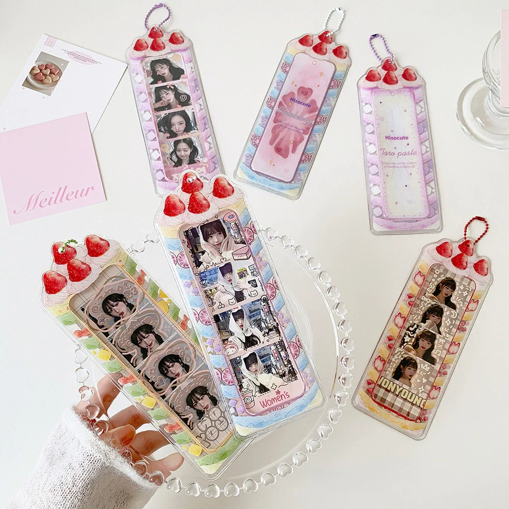 Multicolors Jelly Photo Booth Frames Cute Strawberry Photo Booth Card Holder For 2x6 Inch Photo Strips 2 x 6 Bookmark Album
