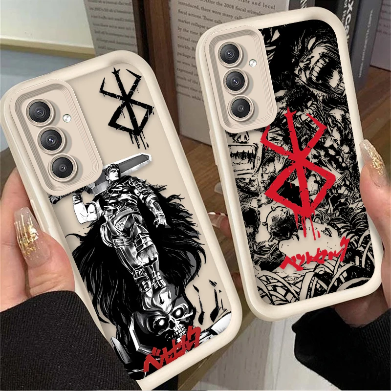 Berserk Guts Comics حافظة لهاتف سامسونج جالاكسي S24 S25 S23 Ultra S22 S21 Plus FE A36 A56 A26 A16 A06 A15 A25 A35 A55 5G غطاء ناعم