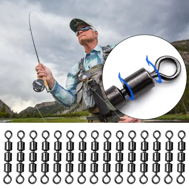 Fishing Rolling Swivels Fishing Barrel Swivels Lure Connector Multi-Purpose Fishing Gear For A Variety Of Hooks And Lures