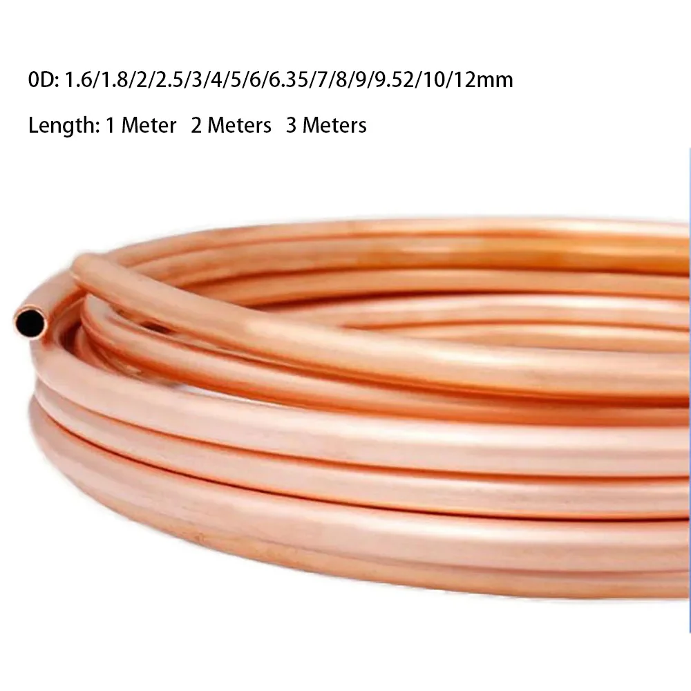 Bobina de Cobre Macia do Tubo od 1.6 1.8 m a 3m 6. Tubo de Fio de Cobre Puro para ar Condicionado 999 Refrigeração Artesanato Faça Você Mesmo 35 812 mm