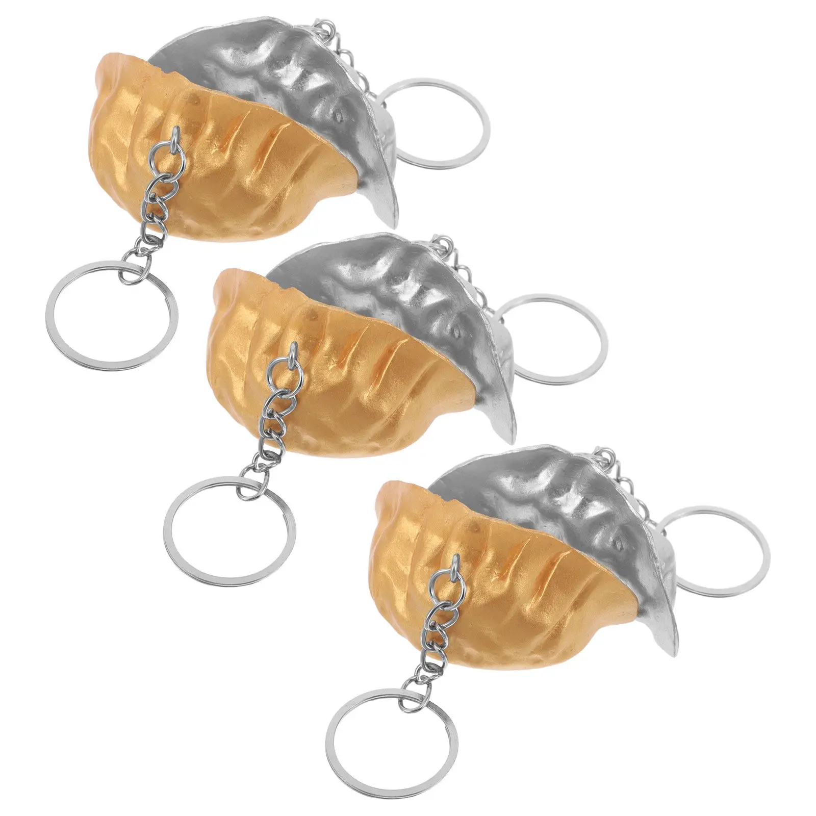 

6Pcs Imitation Dumpling Keychain Realistic Decorative Food Accessory Keyring for Bag Car Purse Novelty Simulation Food Charm