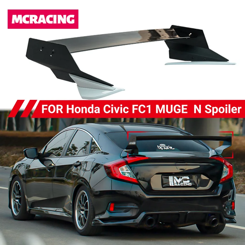 

New adjustable spoiler for Honda Civic 10th gen Sedan FC1 FC2 2016 - 2019 racing style spoiler rear Trunk Lid wing for MUGEN JDM