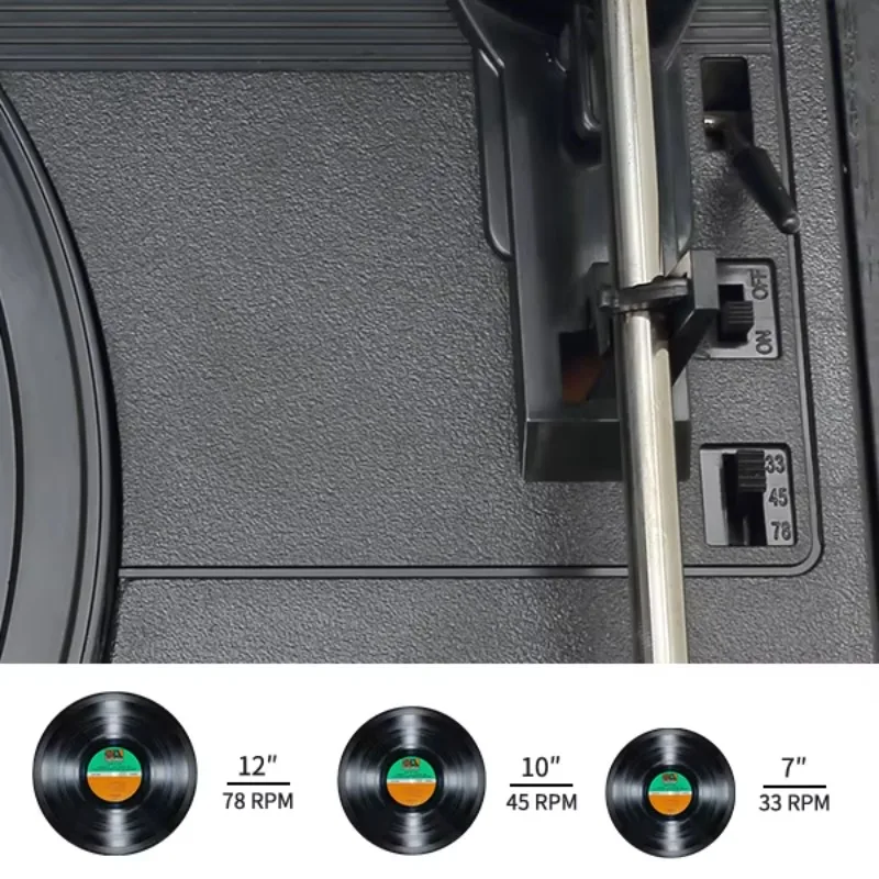 خمر 6 في 1 الصوت الفينيل cd كاسيت لاعب القرص الدوار مشغل تسجيل الفينيل القرص الدوار LP AM FM راديو الفونوغراف جراموفون