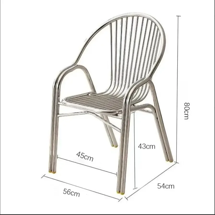 Thickened Stainless Steel Chair Backrest Children\'s Small Chair Family Outdoor Leisure Rattan Chair New Model
